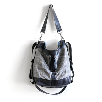 VTG276 | Sarah | Vintage Hoop Hobo Double Zip - Medium