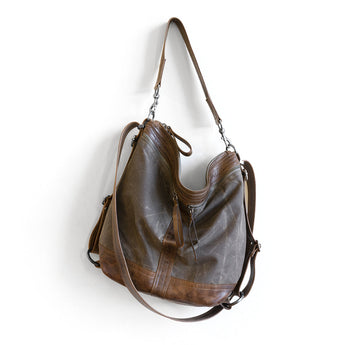 VTG015 | Sarah | Vintage Hoop Hobo Double Zip - Medium