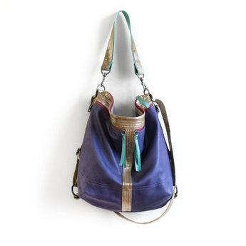 VTG335 | Sarah | Vintage Hoop Hobo Double Zip - Large