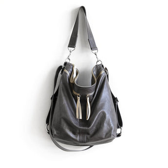 VTG353 | Sarah | Vintage Hoop Hobo Double Zip - Large