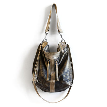 VTG447 | So Yun | Nebraska | Vintage Hoop Hobo Double Zip - Medium