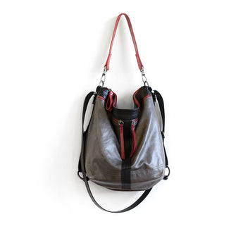 VTG327 | Stacy | Vintage Hoop Hobo Double Zip - Medium