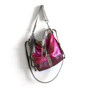 VTG277 | Terese | Vintage Hoop Hobo Double Zip - Small