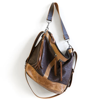 VTG471 | Terrah | Indiana | Vintage Hoop Hobo Double Zip - Large