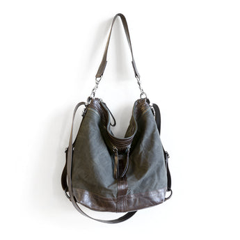 VTG035 | Elizabeth | Vintage Hoop Hobo Double Zip - Medium