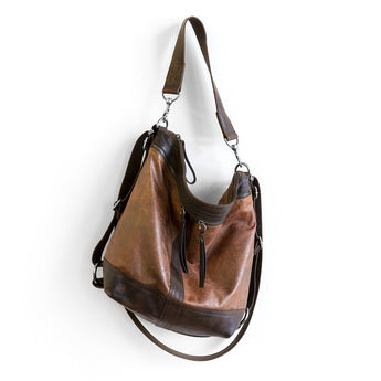 VTG134 | Tracey | Vintage Hoop Hobo Double Zip - Medium