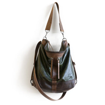 VTG436 | Traci | Massachusetts | Vintage Hoop Hobo Double Zip - Large