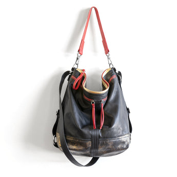 VTG249 | Kari | Vintage Hoop Hobo Double Zip - Large