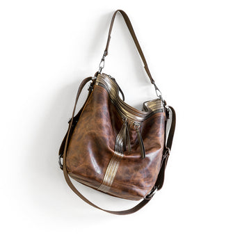 VTG245 | Barbara | Vintage Hoop Hobo Double Zip - Medium