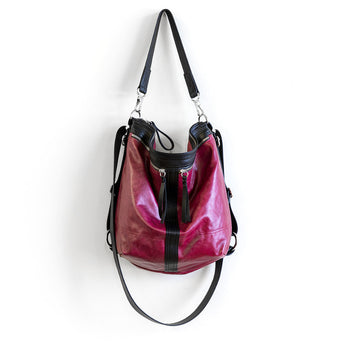 VTG241 | Sharon | Vintage Hoop Hobo Double Zip - Medium
