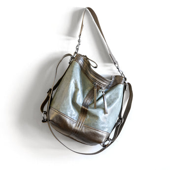 VTG250 | Alaine | Vintage Hoop Hobo Double Zip - Medium