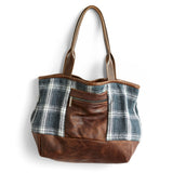 dark navy plaid | hand loomed | 100% linen | vault premium