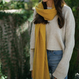 cashmere scarf in mustard