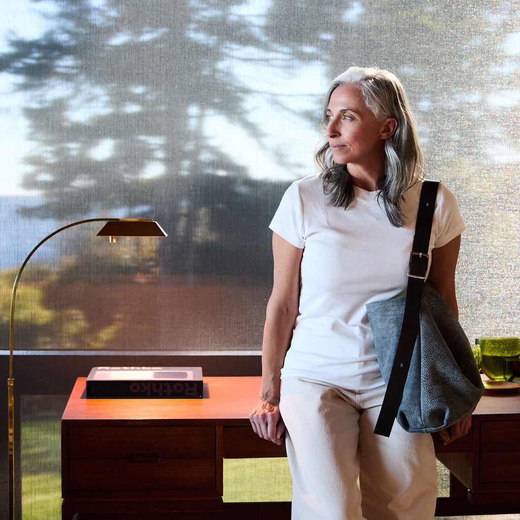 model wearing central boho as shoulder 