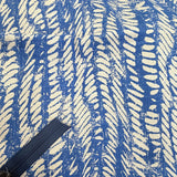 blue block print | swatch with navy zip