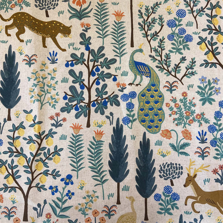 rifle paper co. menagerie forest natural | linen blend | vault - multiple sizes