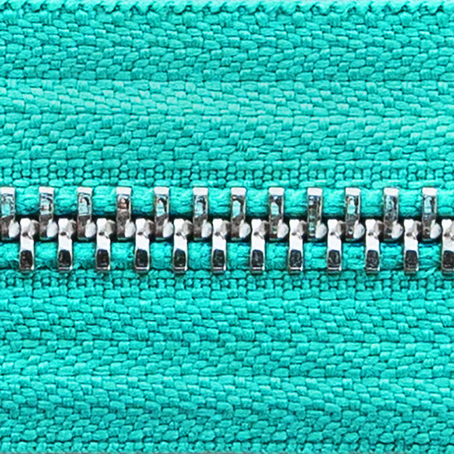 aqua | nickel | zipper swatch