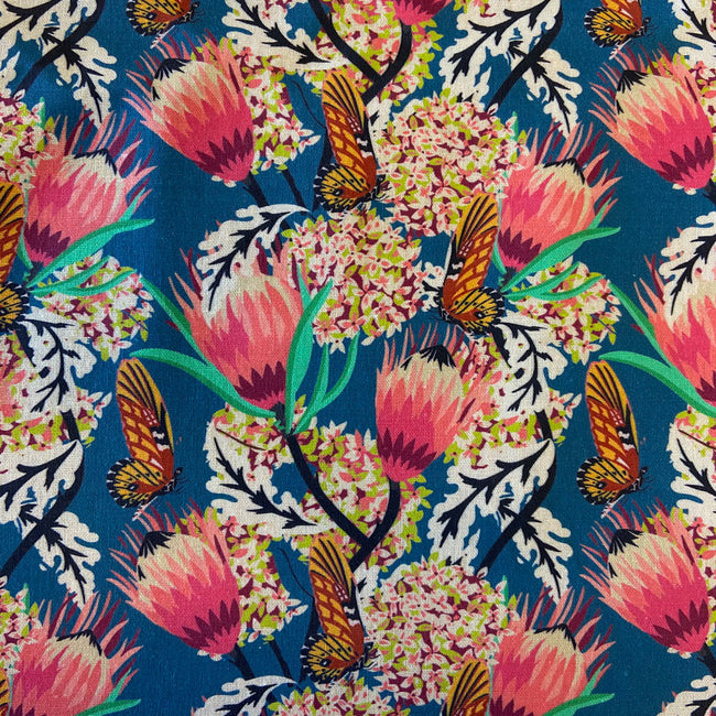 butterfly blue | swatch | linen blend