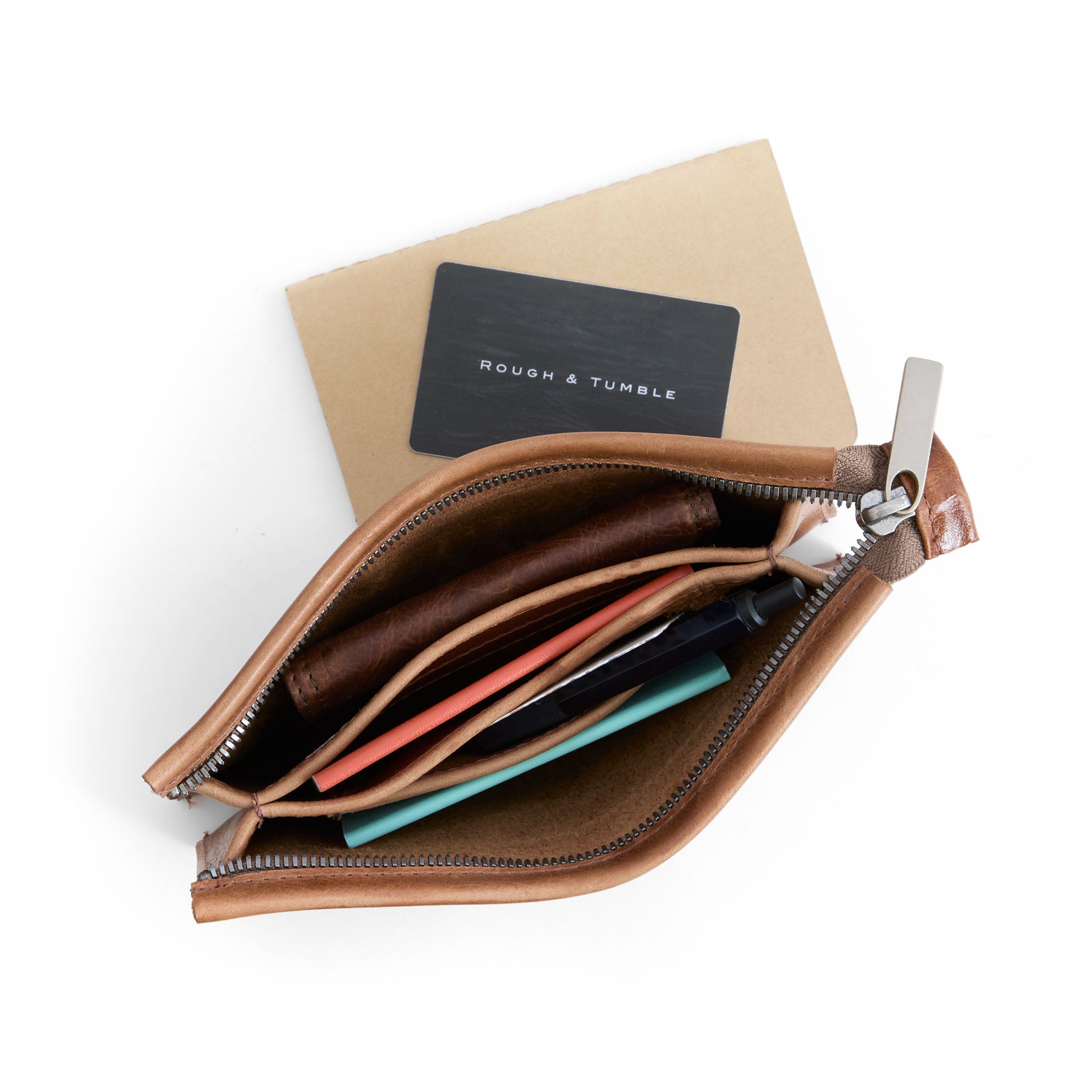 EDC wallet in premium saddle