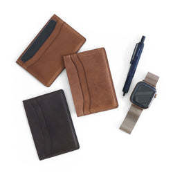premium saddle | 2 five slot wallet in premium saddle and one in premium truffle