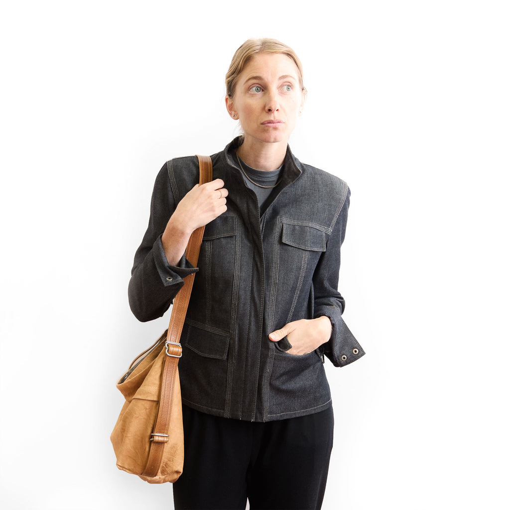 duffel single zip worn as shoulder 