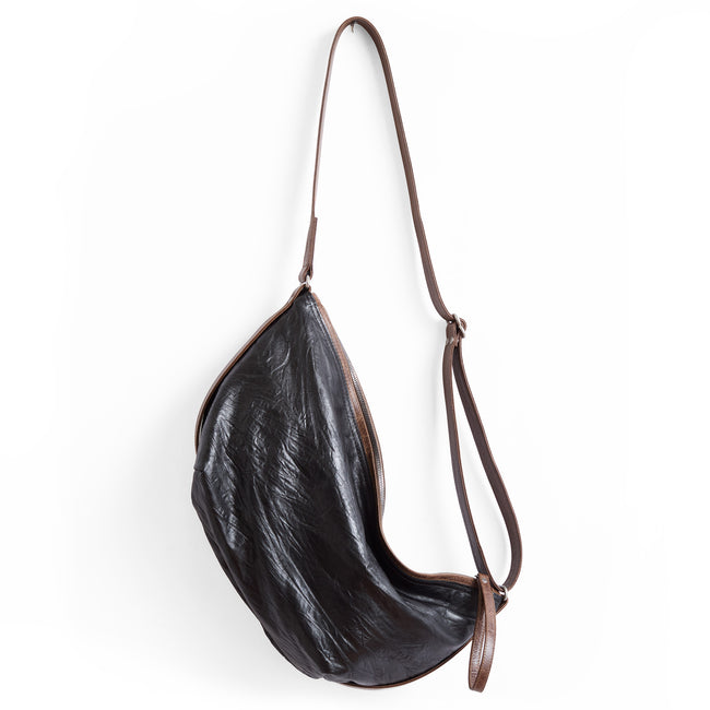 flight black + vintage brown | beau duffel in flight black