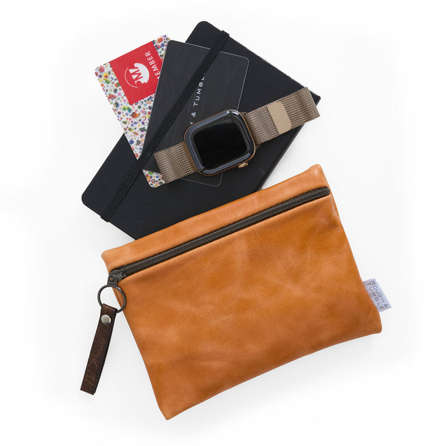 tangerine + vintage brown | slip case in tangerine