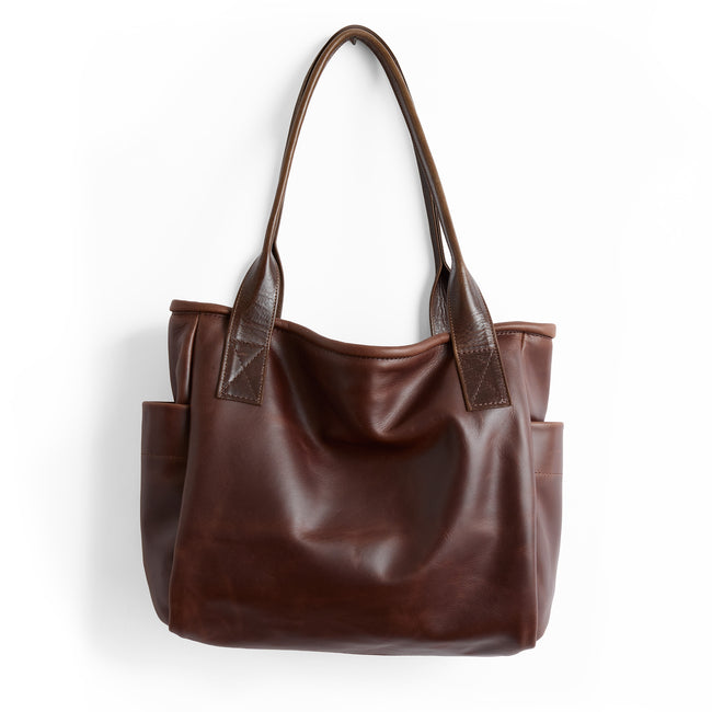 bergamo brown + cognac | bucket tote in bergamo brown