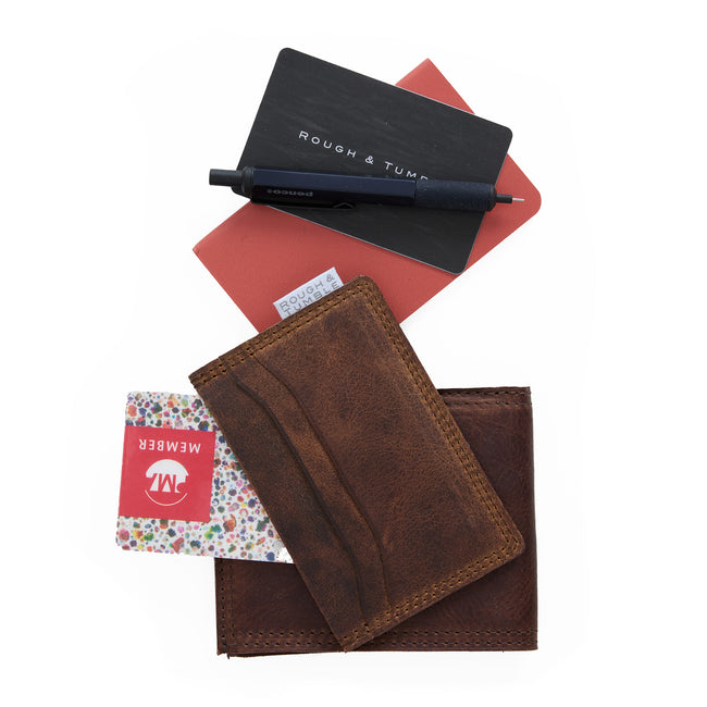 weathered cigar | five slot wallet in weathered cigar