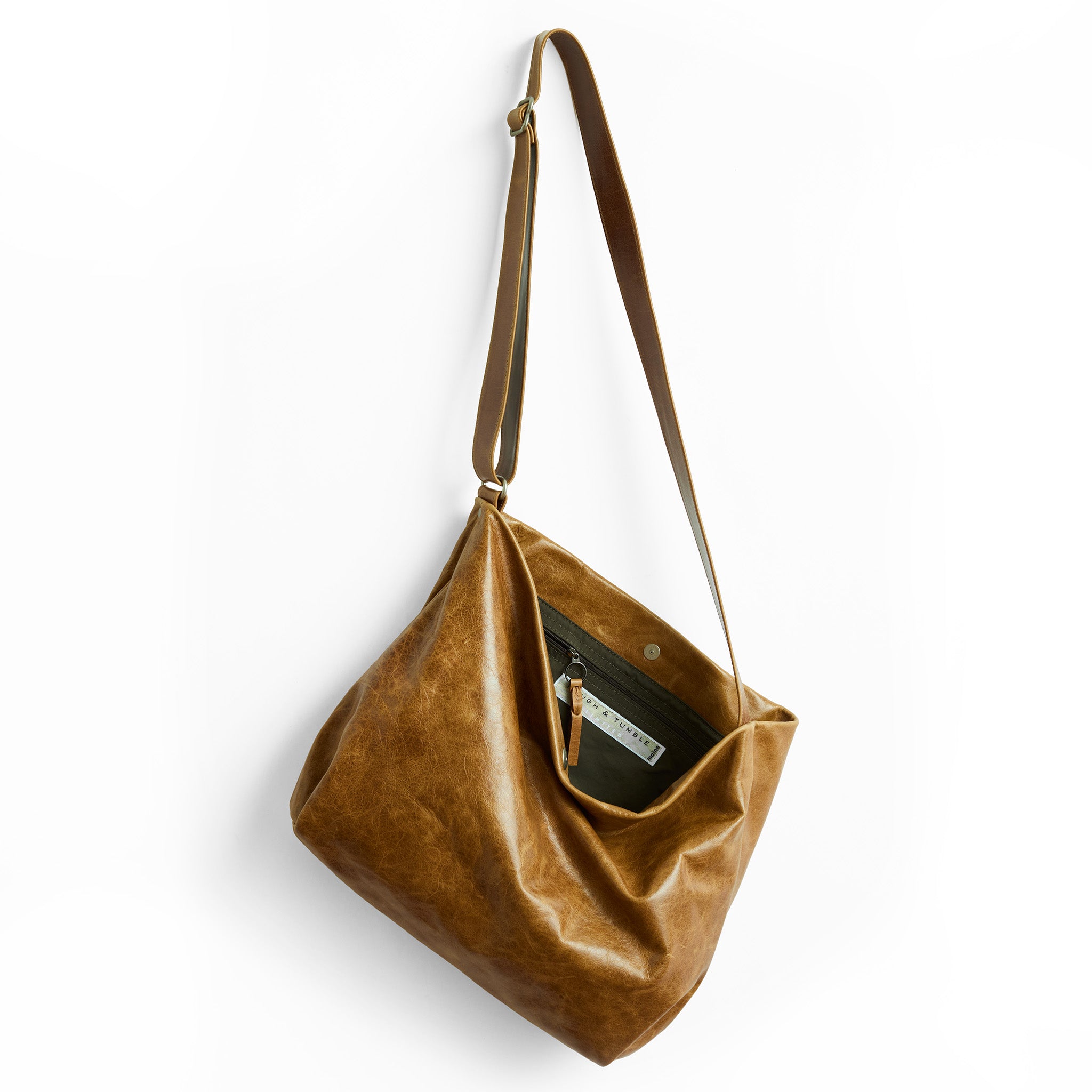 large central boho crossbody in light saddle
