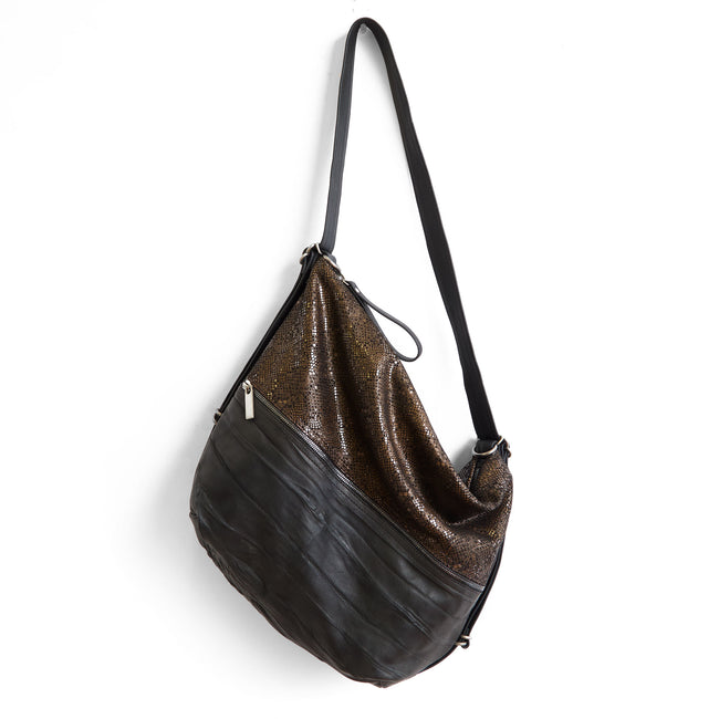 chocolate opal + milano black | city safari single zip size large with milano black base and chocolate opal top