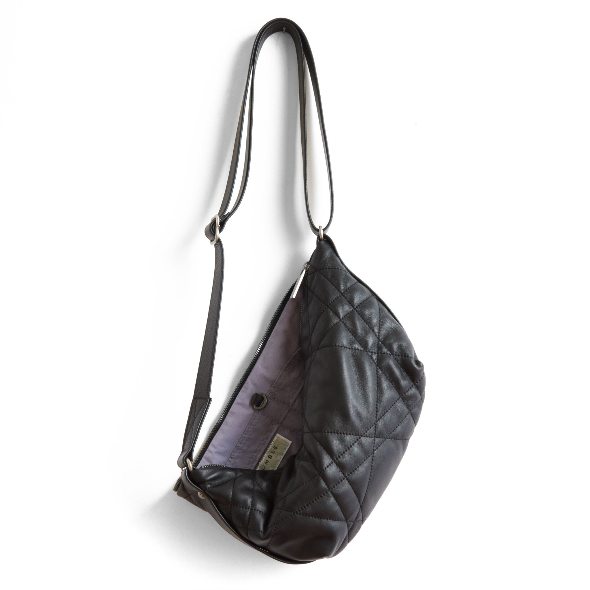 cooper in quilted pashi black, showcasing interior lupine lining