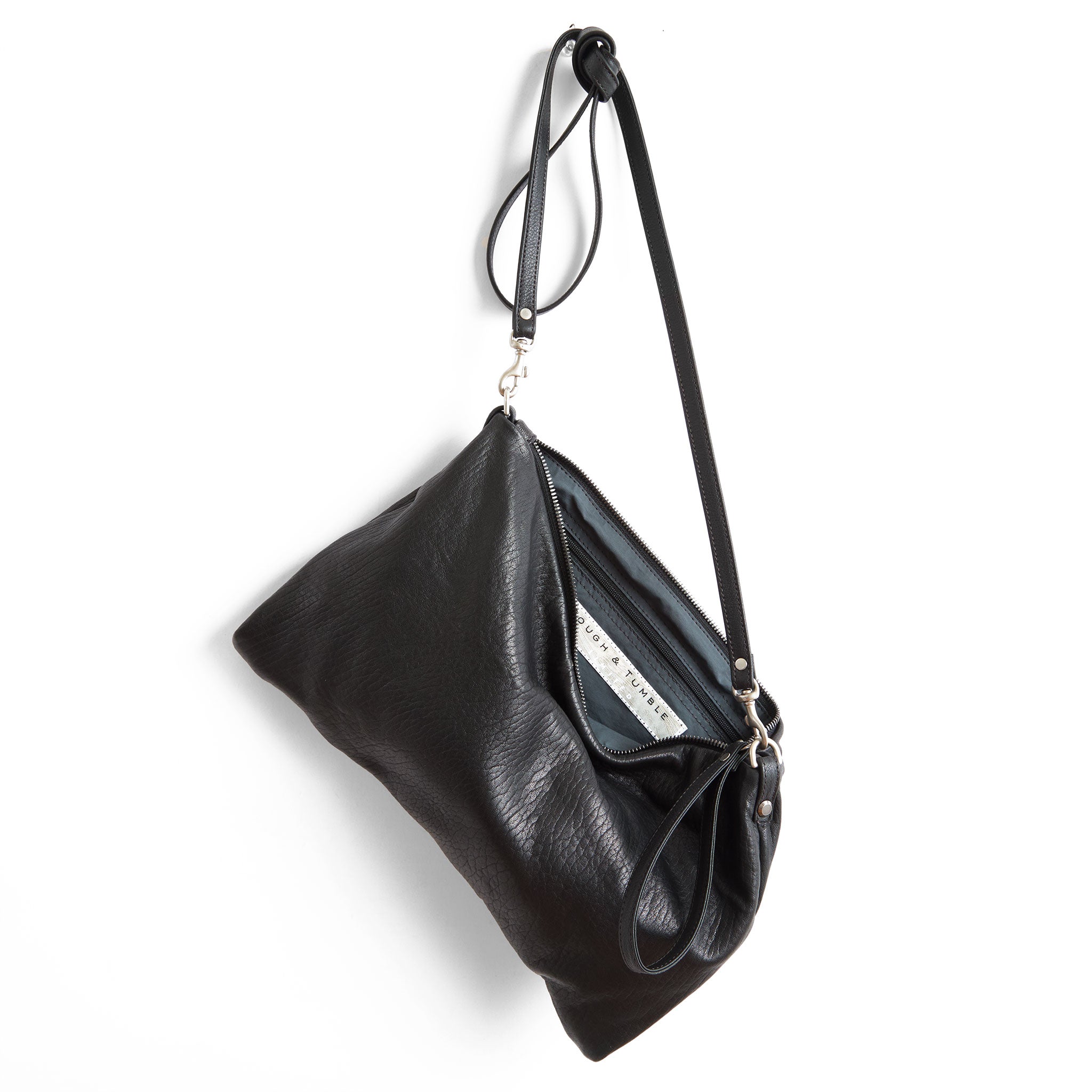 covet in black pebble, showcasing core grey lining