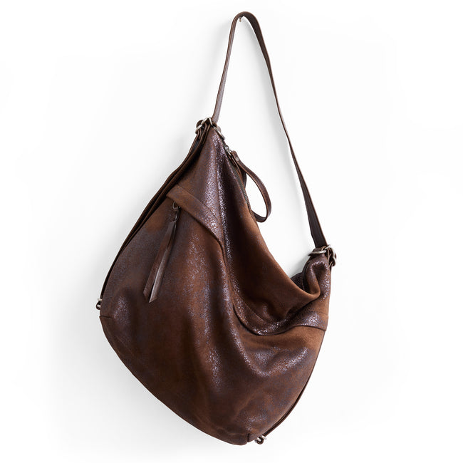 butterfly jasper + cognac | large hobo single zip in butterfly jasper