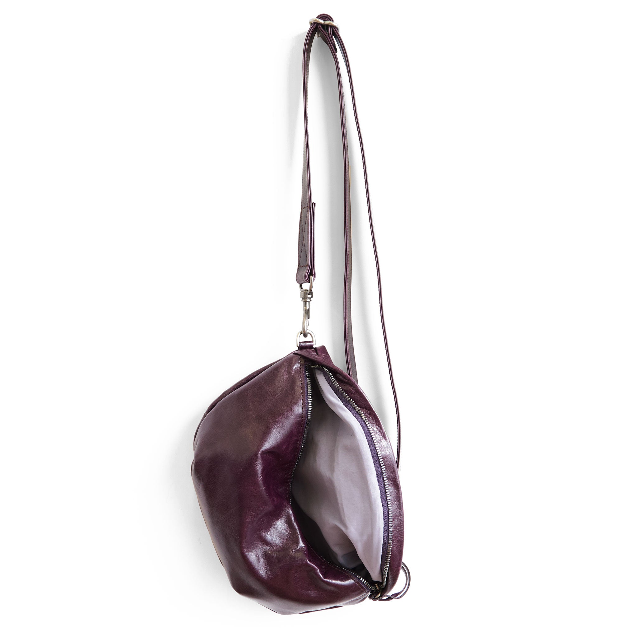 pia in aubergine, showcasing interior lupine lining