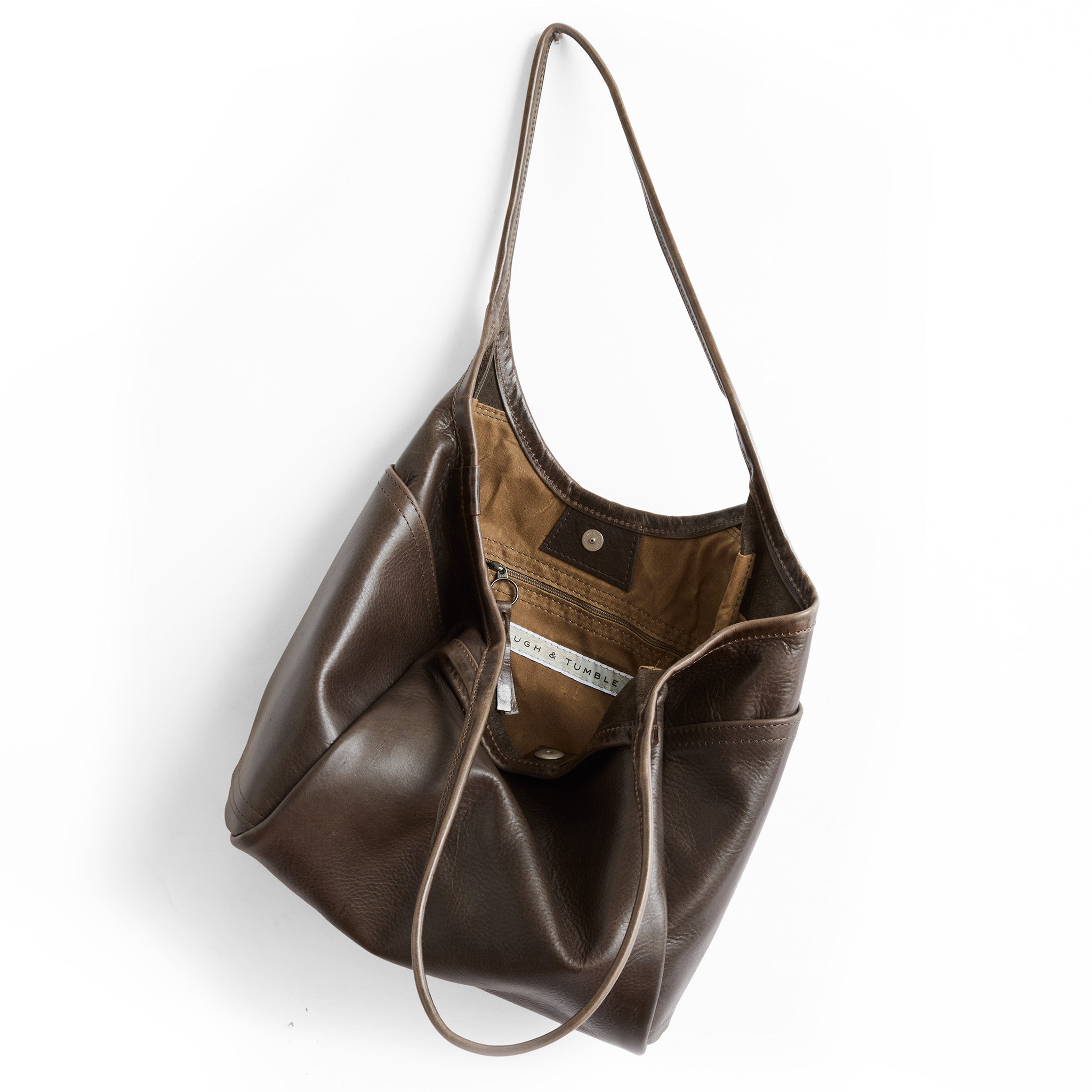 small minimal tote in premium truffle