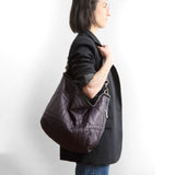 quilted pashi purple + black large | boho e+w DZ size large in quilted pashi purple being modeled