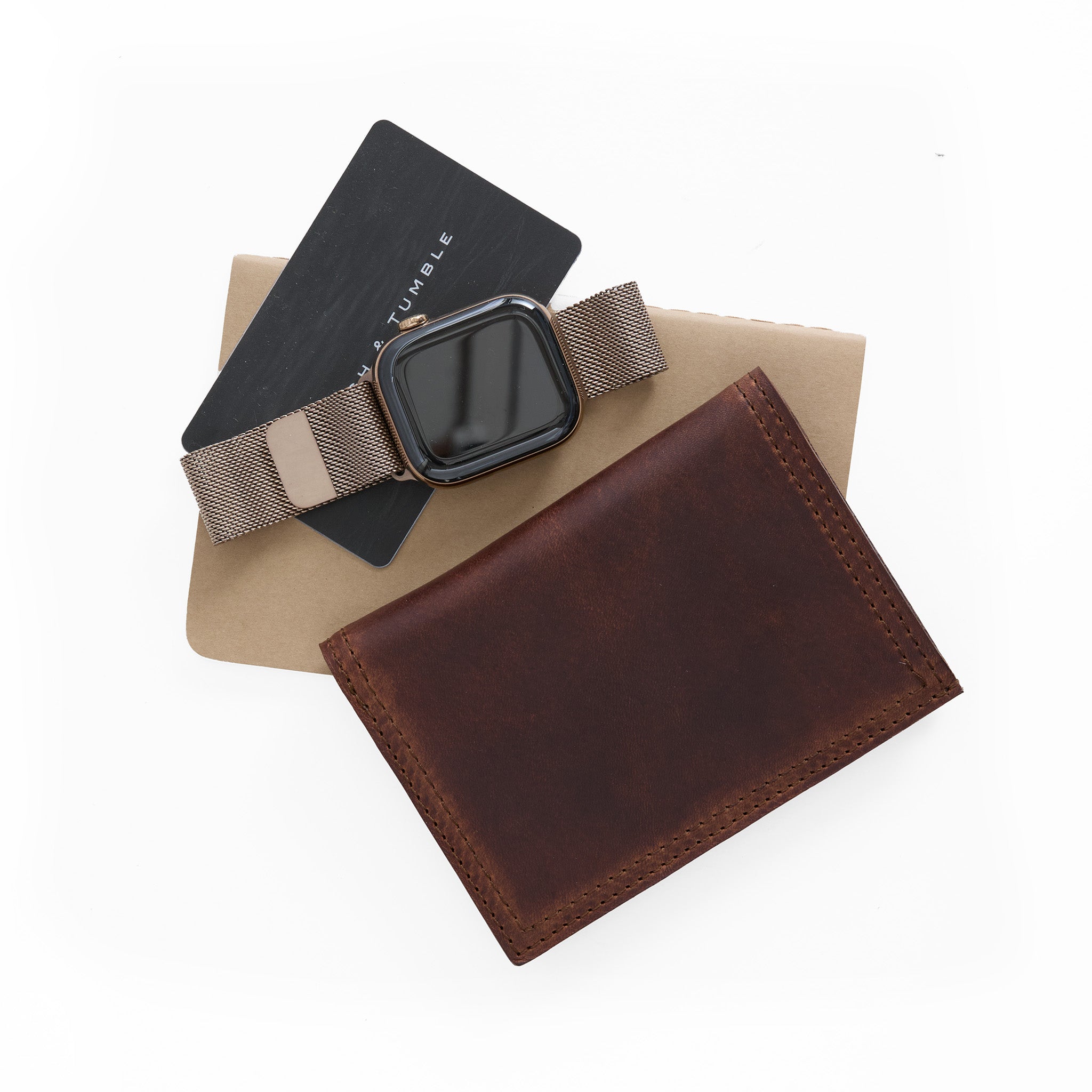 slim wallet in pure saddle