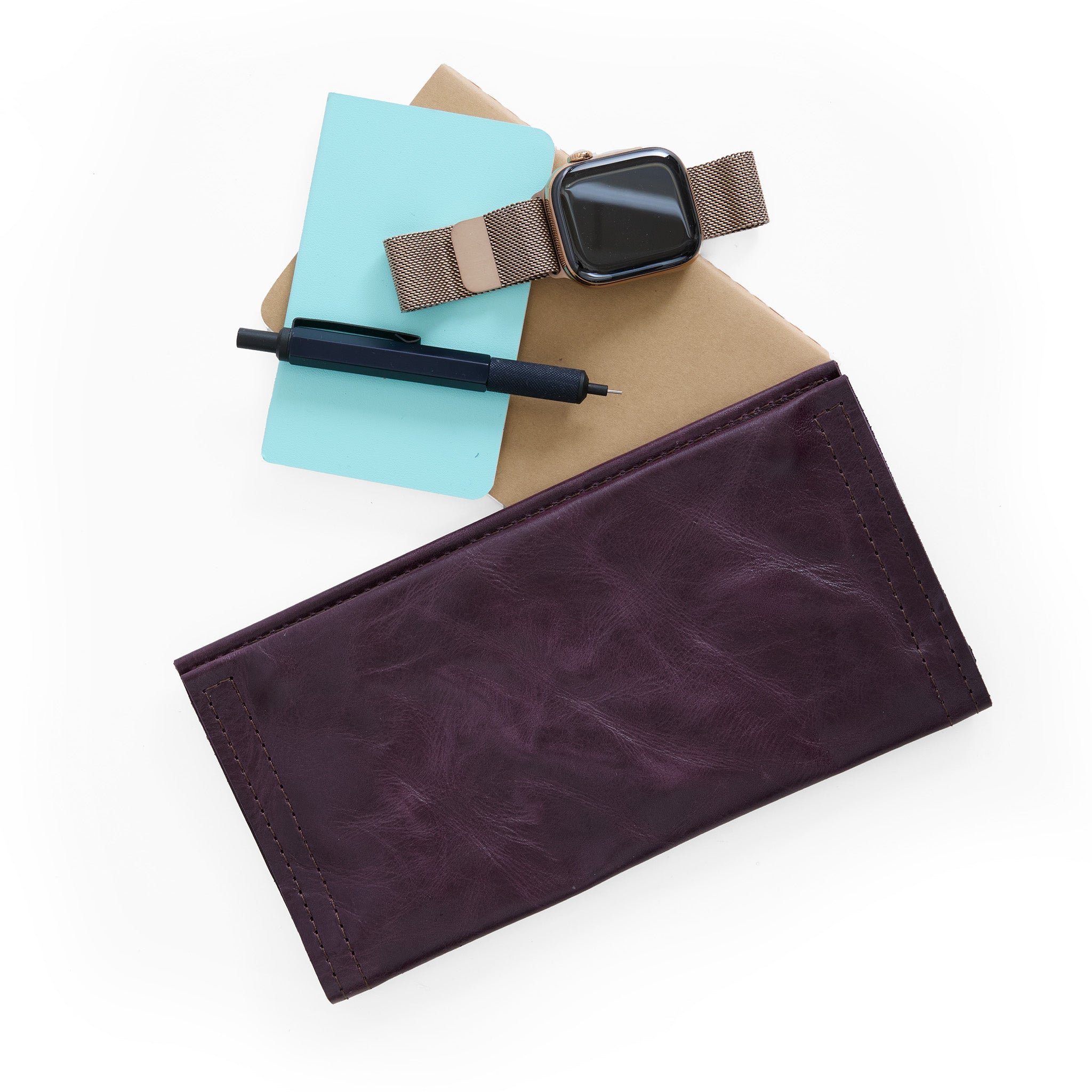 snap wallet in aubergine