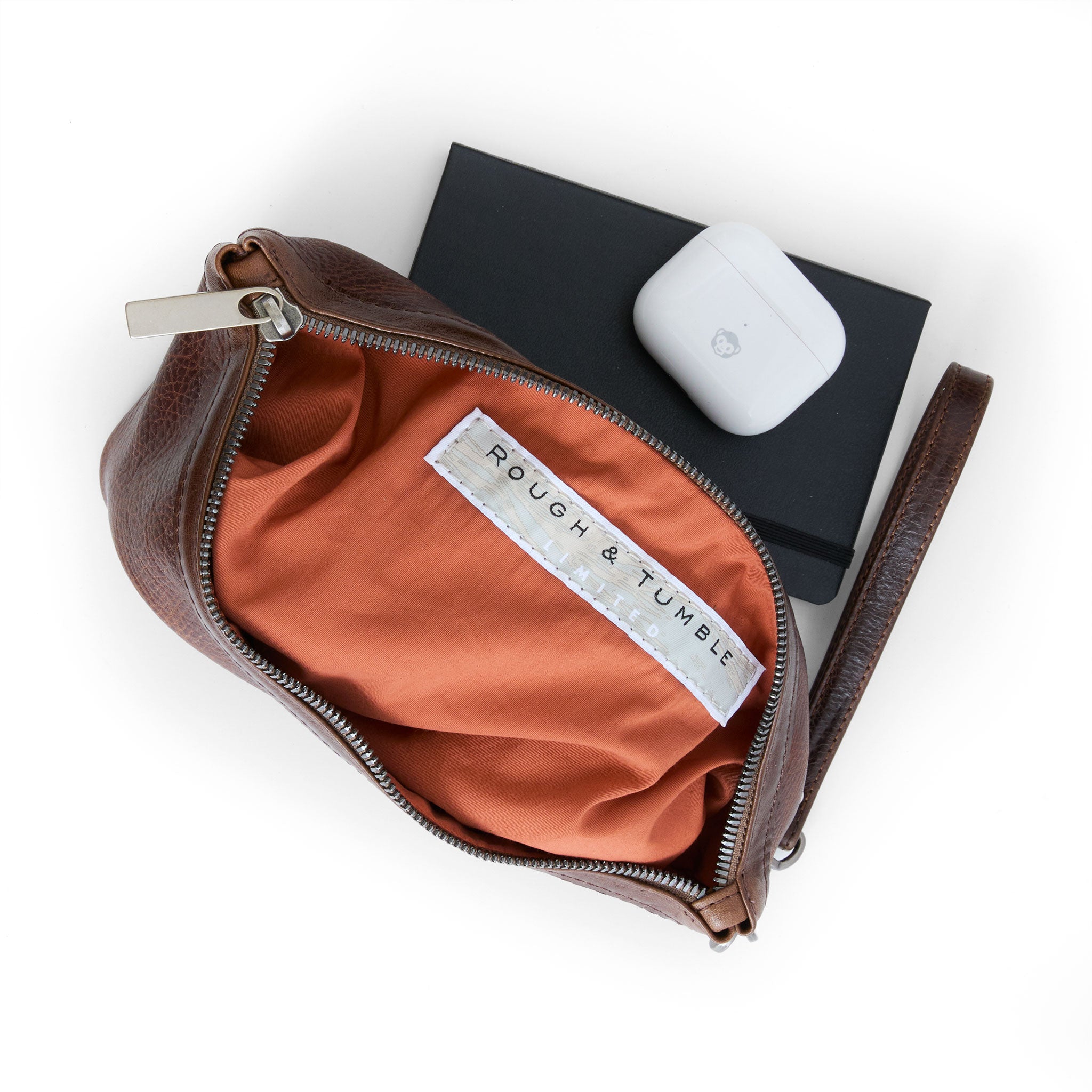zip pouch large in fuentes, showcasing interior cider lining