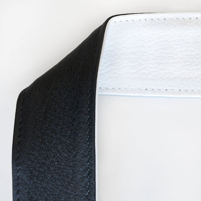 swatch leather sample strap black white