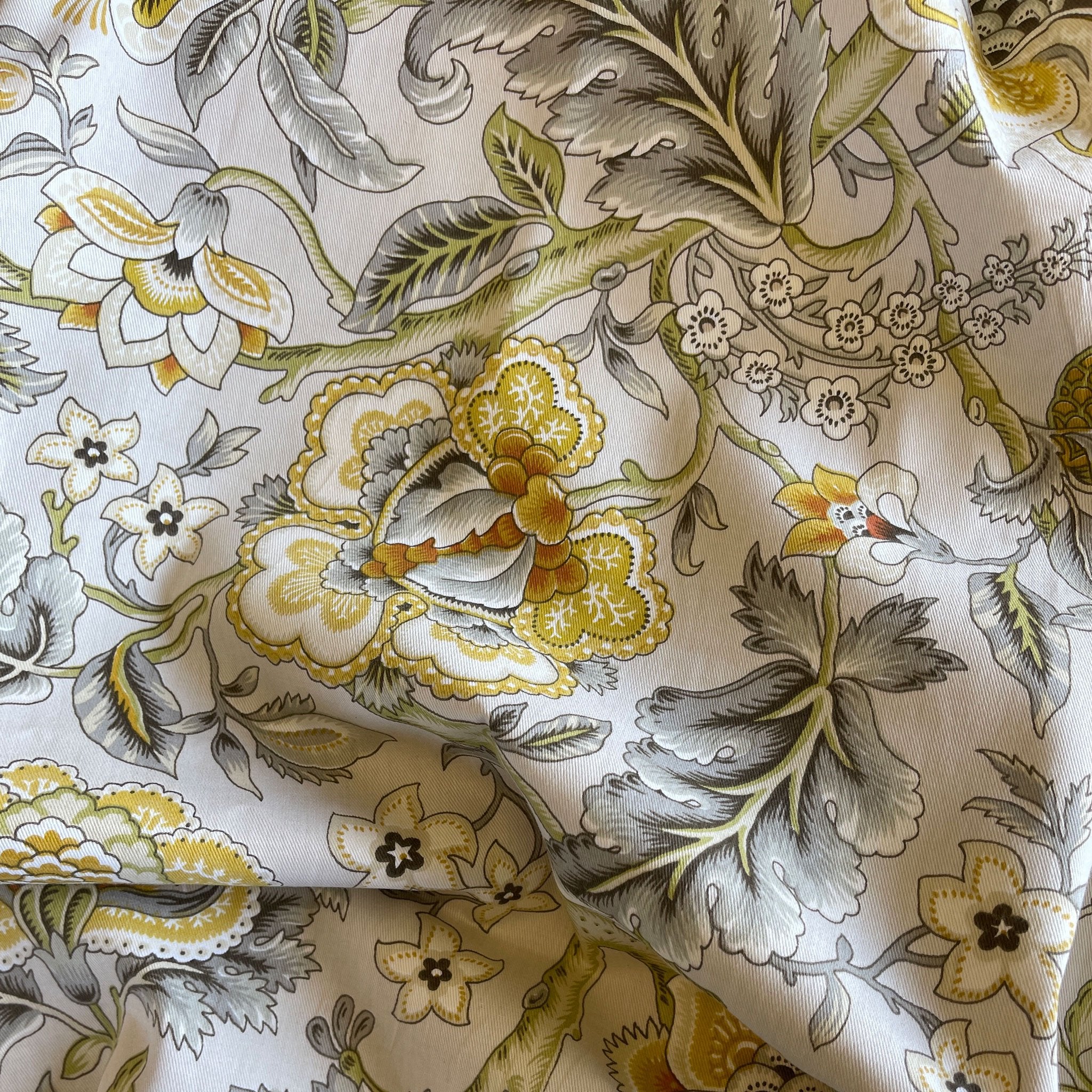 swatch of rust & spring green lining